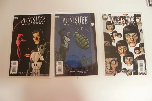 *Punisher:war Zone Lot Of 3(Key #1) 2009 Marvel Comics Garth Ennis Steve Dillon*