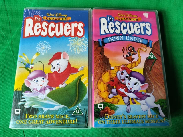 WALT DISNEY RESCUERS & Rescuers Down Under VHS Bundle X2 Video Cassette
