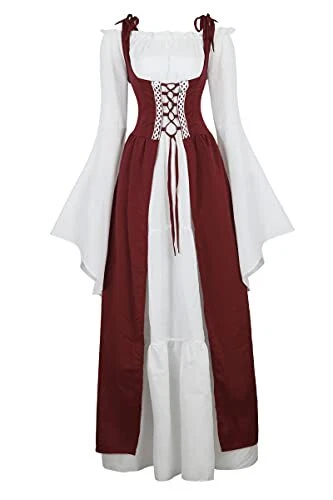 Zhitunemi Renaissance Costumes for Women Dress Fairy Gothic Gown Chemise