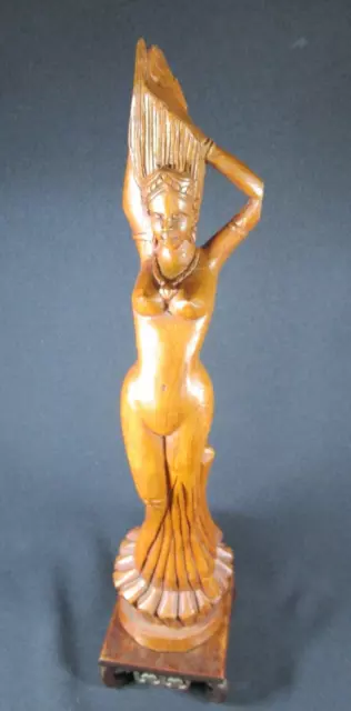 Lovely Balinese Hand Carved Wood Art Nude Erotic Dancer Figurine