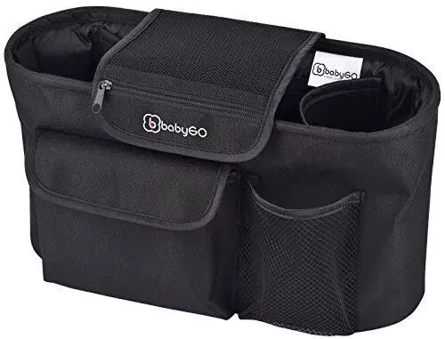 babyGO Tasche Organizer Aufbewahrungstasche für Kinderwagen/Buggy Schwarz B-WARE