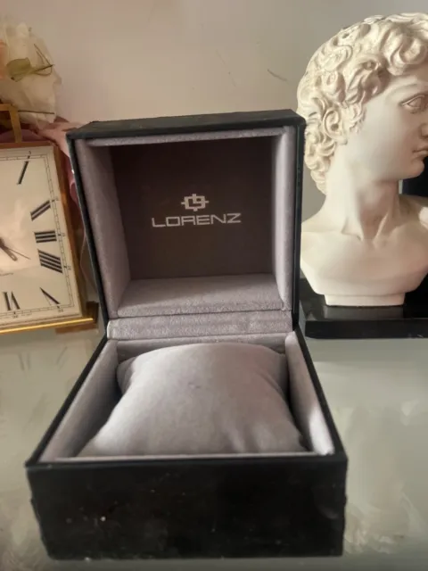 LORENZ scatola orologio cuscino interno floccato grigio vintage