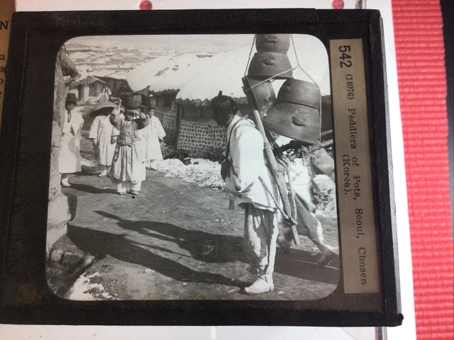 Glass Magic Lantern Slide Antique Photo Peddlers Of Pots