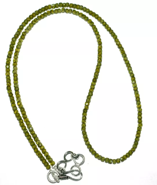 AAA+ Green Zircon Gemstone Rondelle Cut 3mm Beads 12-44" Strand Necklace FDE5445