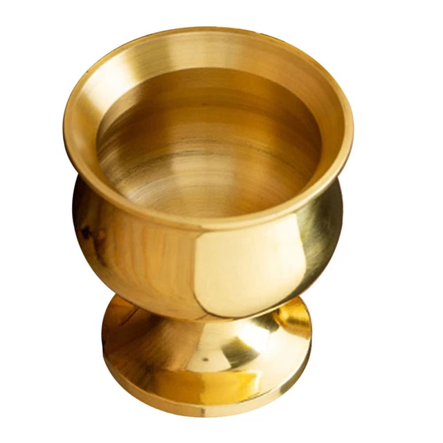 Céramique Offrande Eau Tasse Autel Bouddhiste Houlu - Céramique Jaune, Motif Lotus - 8,7cm Coupe Offrande Eau Bouddha