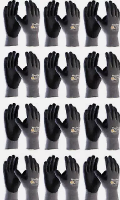 New MaxiFlex Ultimate 34-874 Seamless Nylon Gloves Nitrile  12 Pk. Various Sizes