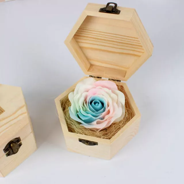 Estuche de madera hexagonal jabón flor suministros para el hogar decoración accesorios caja de embalaje