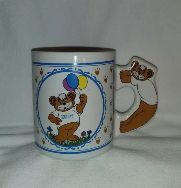 Vintage Zellers ZEDDY Bear Mug, Canadian Mascot, Retail Advertisement, 1990's