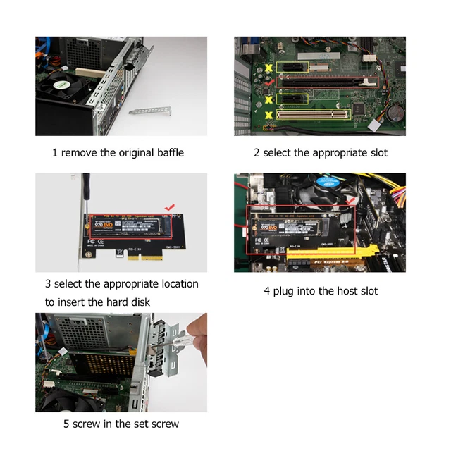 Ntff PCIE NVME SATA M.2 SSD to PCI-Express 3.0 X4 Adapter for B Key M Key ...