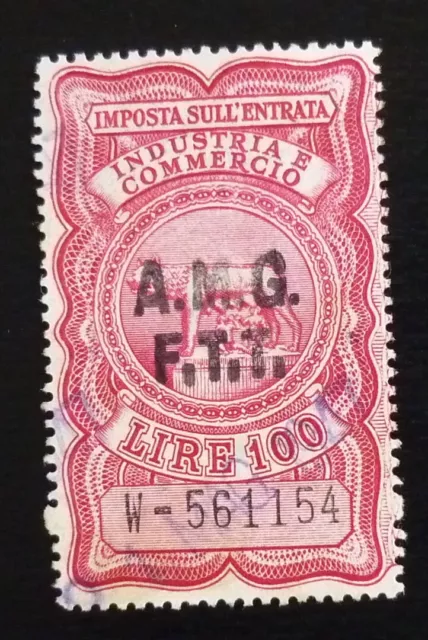 Trieste - Italy - Yugoslavia - AMG FTT Revenue Stamp - 100 Lire A18