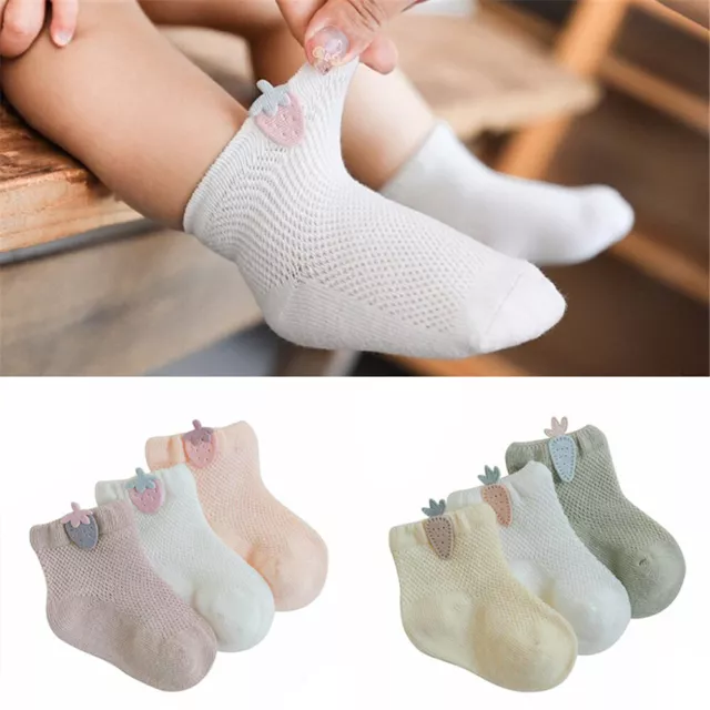 3 Pairs Kids Baby Girls Boys Socks Newborn Toddler Anti Slip Cotton Ankle socks