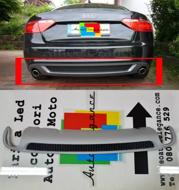 Diffusore Posteriore Audi A5 8T Coupe 07-11 Spoiler Sotto Paraurti S-Line