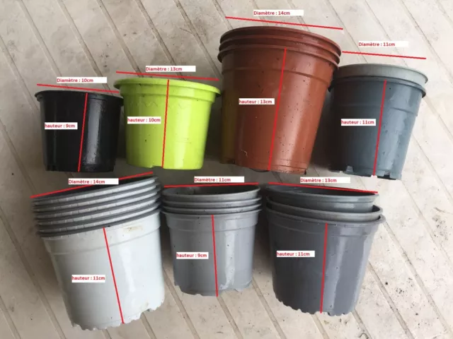 Lot de 20 pots en plastique de pépinière pour semis, jardin