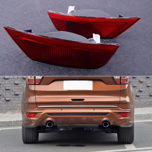 2PCS Side Rear Tail Bumper Reflector Fog Light Lamp fit for Ford Kuga MK2 13-18