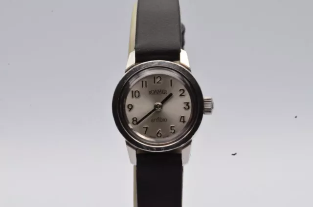 Roamer Anfibio Carica Manuale Orologio Donna 24MM Acciaio Vintage Raro da Polso