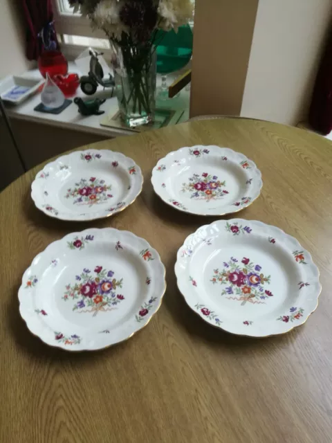 Vintage Booths Lowestoft 4 x dessert/soup bowls 8.5" stamped 1937  *read details