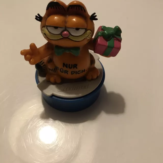 Bully 1978 Figur Stempel Figur Garfield mit Geschenk  Nur Für Dich.