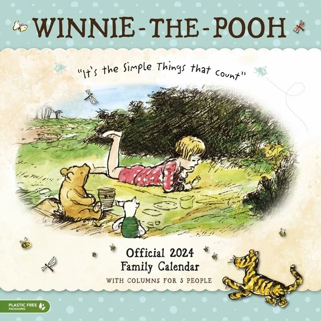 2024 FAMILY ORGANISER Disney Winnie The Pooh Square Wall Hang Family
