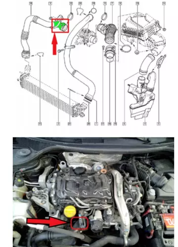 TURBO SCHLAUCH FÜR RENAULT LAGUNA III 2.0 dCi 8200551942 8200551943 LADELUFT