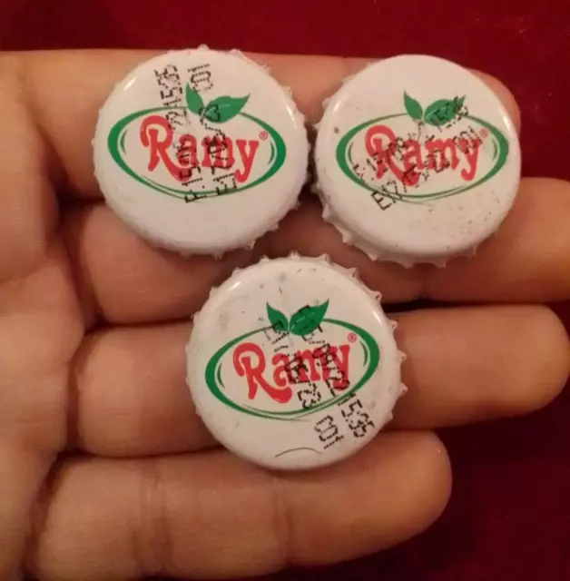 Lot Arabic Metal Soft Drink Bottle Cap for Collectors "RAMY" used 2022 (3units)