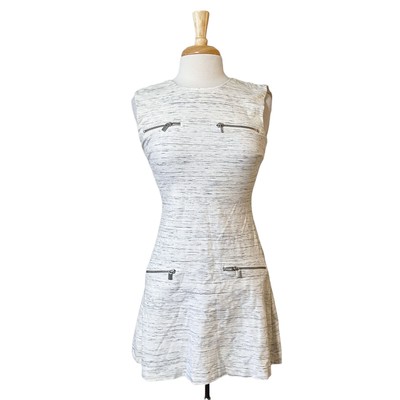 Banana Republic Womens Gray Cream Heathered Sleeveless Sheath Work Dress Size 2