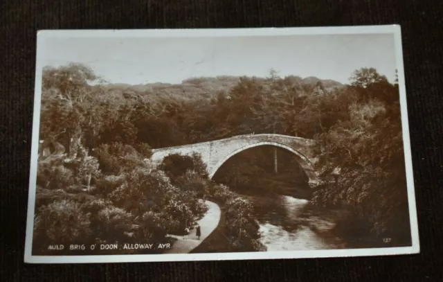 Old 1938 Photo Postcard, Auld Brig O' Doon, Alloway, Ayr