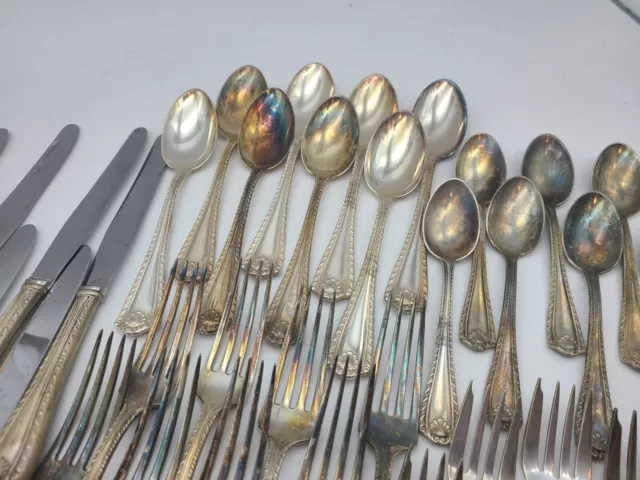 Birks Regency Silver Plate - Cascade Pattern - Setting 8+ Serving Spoons cutlery 2