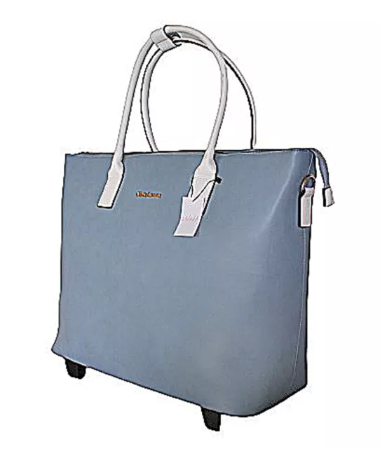 Damen Aktentasche Lehrertasche, Trolley auf Rollen Blau/Beige Bowatex