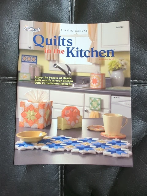 Libro de plástico con patrones de lona motivos de acolchado decoración del hogar edredones en la cocina en muy buen estado