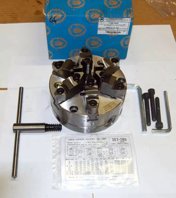 Bison 10" 6-Jaw SET-TRU Scorll Forged Steel Lathe Chuck-.0004" TIR, w/Fine Adj.
