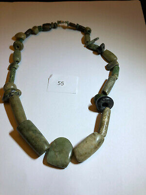 Pre Columbian Mayan AUTHENTIC JADE BEADS (34) Pieces Jade  fromTomb Shaft Find 7