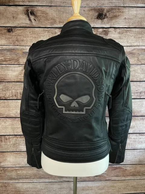HARLEY DAVIDSON LEATHER Skull Jacket Men's Size S Auroral Willie G $349 ...