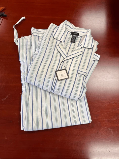 Vintage Christian Dior Monsieur Striped Pajama Set sz XL NWT