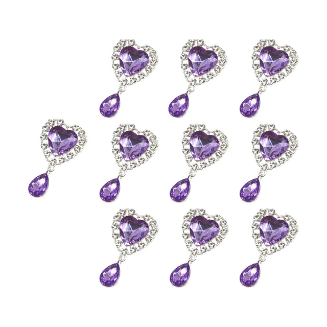 10 Stück Strass-Herz-Anhänger-Charms, Legierungs-Strass-Charms DIY