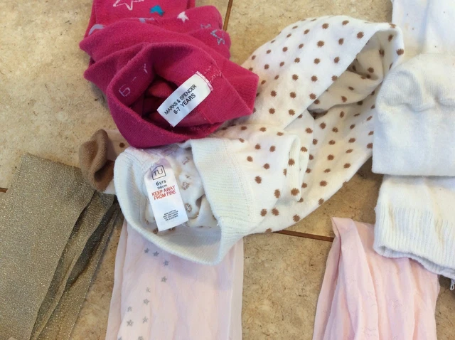 Pacchetto di 10 paia di collant per ragazza età 6-7 anni TU Marks & Spencer 4