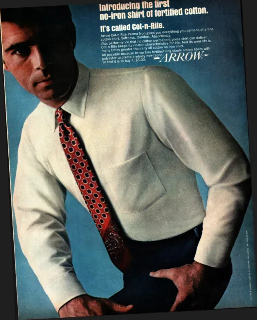 Vintage sexy print ad FASHION Men Shirt Arrow Cot-n-Rite Cotton 1967 ad a3