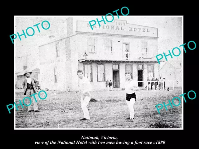 OLD LARGE HISTORIC PHOTO OF NATIMUK VICTORIA VIEW OF THE NATIONAL HOTEL c1880
