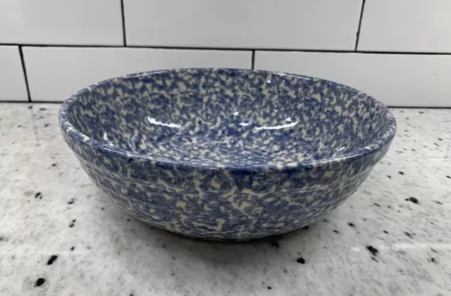 The Workshops Gerald E. Henn Blue White Spongeware 9 1/2” Serving Bowl