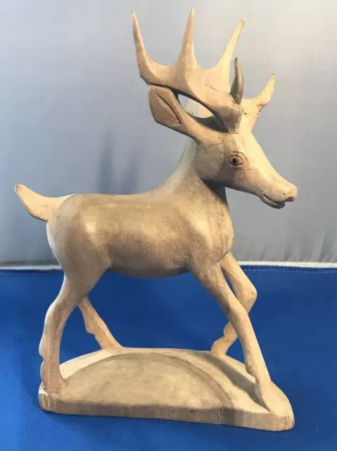 Hand-carved wood 19th Century Deer Figure
