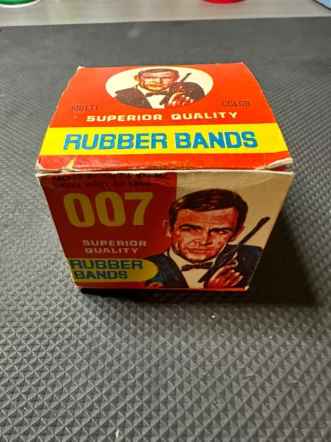 Rare James Bond 007 Rubber Bands Tin Tin Bazar Connery image on Box - full box