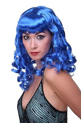 BLUNT Bleu Glamour Perruque Femmes Court Blunt Bob Droit Aqua Accessoire Déguisement 
