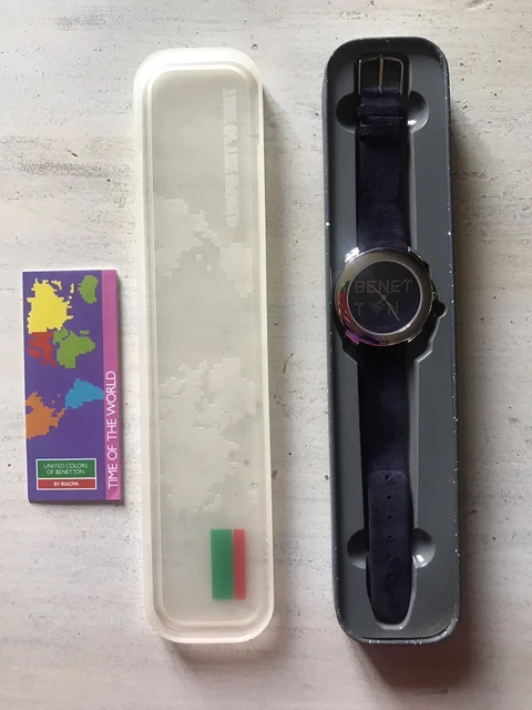 Montre United Colors Of Benetton 1991 - Bracelet Velours Violet - Occasion