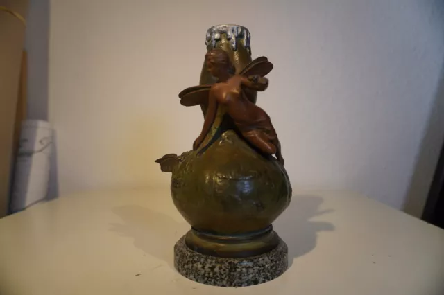 Jugendstil Art Deco Vase Bronze Jean Garnier (1853 - 1910) Signiert