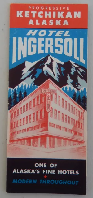 Circa 1940's Ketchikan Alaska, Hotel Ingersoil  Brochure