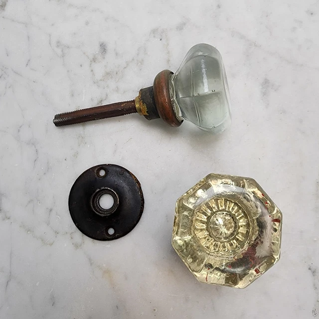 Antique Glass Doorknobs Set - Vintage Crystal Door Knobs, Elegant Home Decor,🎉