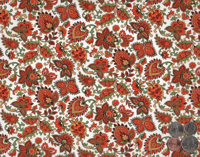 Hoja de calcomanías de cerámica sobreesmalteado Allover Red Paisley Chintz 1 pieza 9"" X 13-3/4"" 2905