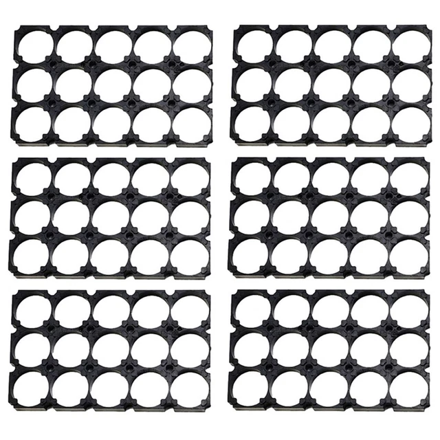 2 Supports Pour Piles 21700 / 20700 - Fixation Plastique Noir - Pour Lampe Torche, Power Bank, Projets DIY