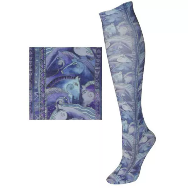 Laurel Burch Sublimated Knee High Trouser Socks 1 Pair Lightweight