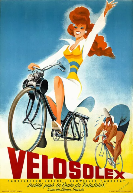 Velosolex Motor Fahrrad Fahrrad Werbung Poster Druck