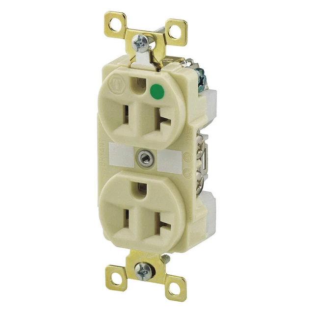 GRAINGER APPROVED 8300IL Receptacle,Ivory,20A,125VAC,Illuminated